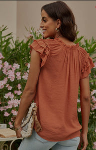 Kiwanis Ruffled Top (Available in 3 Colours)