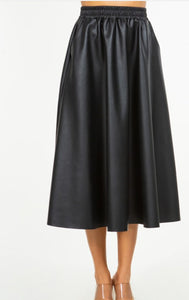 Lakelse Faux Leather Midi Skirt